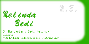 melinda bedi business card